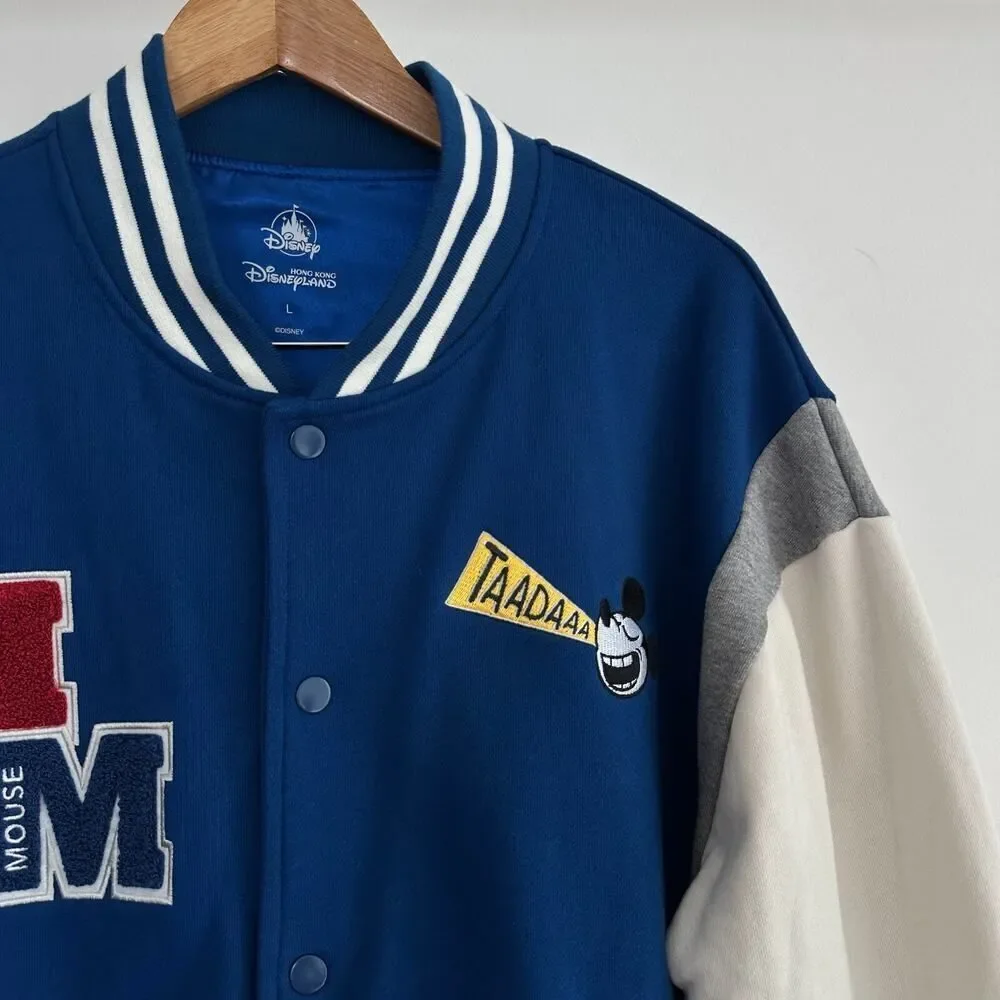 Disney Varsity Jacket Mens Large Bomber Letterman Mickey Mouse‎ Patch Hong Kong